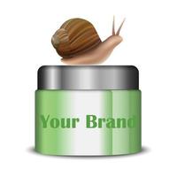 Snail cream mockup, realistic style vector