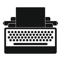 icono de máquina de escribir de botón redondo, estilo simple vector