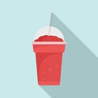 icono de batido de fresa, estilo plano vector