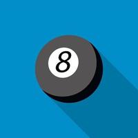 Snooker 8 pool icon, flat style vector