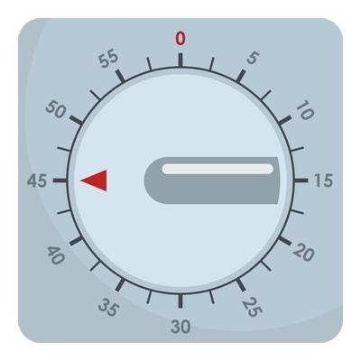Mechanical timer icon, flat style