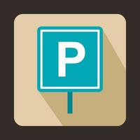 Parking sign icon in flat style vector