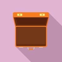 Open suitcase icon, flat style vector