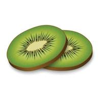 Sliced kiwi mockup, realistic style vector