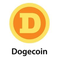 icono de dogecoin, tipo plano vector