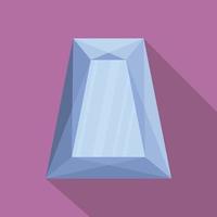 Precious stone icon, flat style. vector