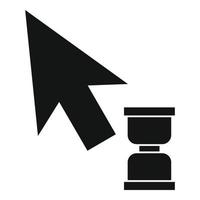 Cursor wait web icon, simple black style vector