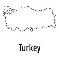 turquía mapa línea delgada vector simple