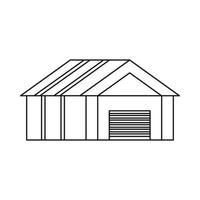 Garage with automatic gate icon, outline style vector