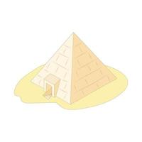 pirámide de giza, icono de egipto, estilo de dibujos animados vector