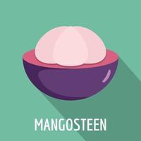 icono de mangostán, estilo plano vector