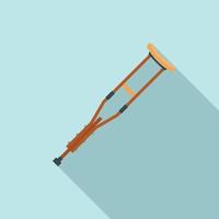 Wood crutch icon, flat style vector