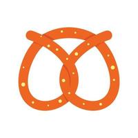 icono de panadería de pretzel, estilo plano vector