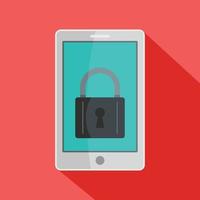 Locked phone icon, flat style vector