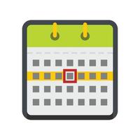 icono de calendario, estilo plano vector