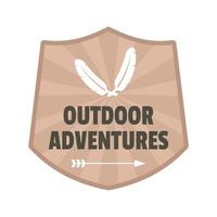 Outdoor adventures logo, flat style vector