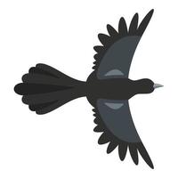 Beautiful magpie icon, flat style vector