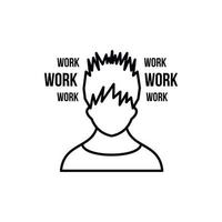 Man and work words icon, outline style vector