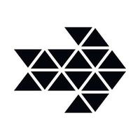 Black triangle arrow icon, simple style vector