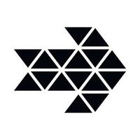 Black triangle arrow icon, simple style vector