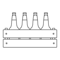 icono de caja de cerveza, estilo de esquema. vector