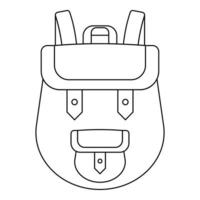 Backpack icon, outline style vector
