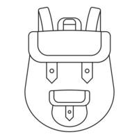 icono de mochila, estilo de esquema vector