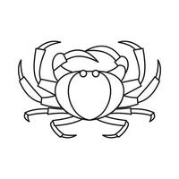 Crab icon, outline style vector