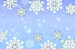 vector de copos de nieve de navidad y elementos decorativos de banner de luces.