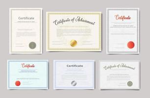 Vector realistic template  of two certificates.