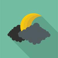 Moon icon, flat style vector