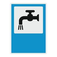 Open water tap icon, flat style. vector