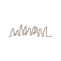 Modern city skyline illustration in flat design vector