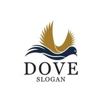 Bird wing dove logo template vector