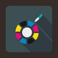 Color picker icon, flat style vector