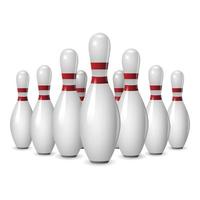 Bowling competition icon, realistic style
