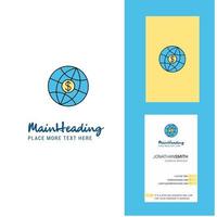 Globe Creative Logo and business card vertical Design Vector