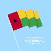 diseño tipográfico del día de la independencia de guinea bissau con vector de bandera