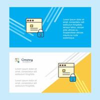 Protected website abstract corporate business banner template horizontal advertising business banner vector