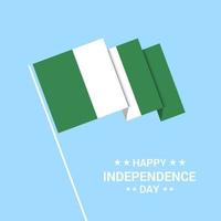 diseño tipográfico del día de la independencia de nigeria con vector de bandera