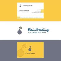 Beautiful Bomb Logo and business card vertical Design Vector