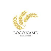 Wheat logo vector icon illustration