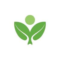 logotipos de la ecología de la hoja del árbol verde vector