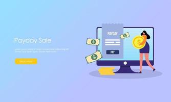 Payment day sale illustration concept vector