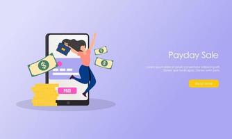 Payment day sale illustration concept vector