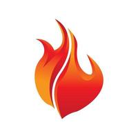 Fire logo design illustration and fire symbol vector