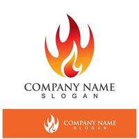 Fire logo design illustration and fire symbol vector