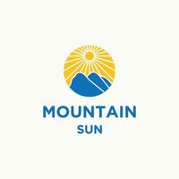 Mountain sun logo icon design template vector