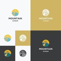 plantilla de diseño plano de icono de logotipo de montaña vector