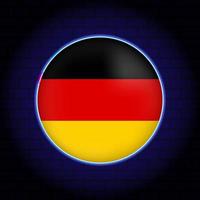 Neon Germany flag. Vector illustration.